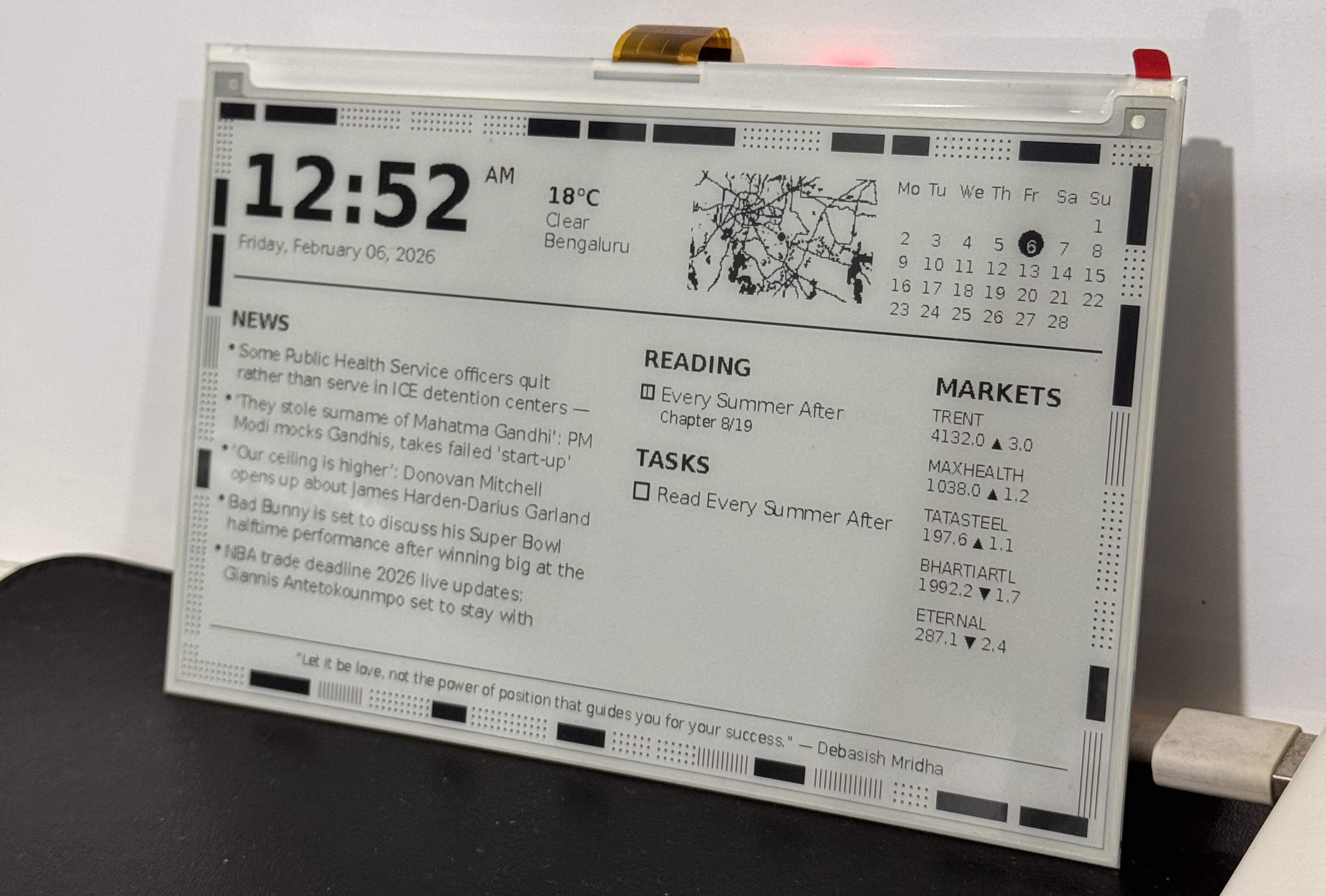 Inkwell: An E-Paper Smart Dashboard